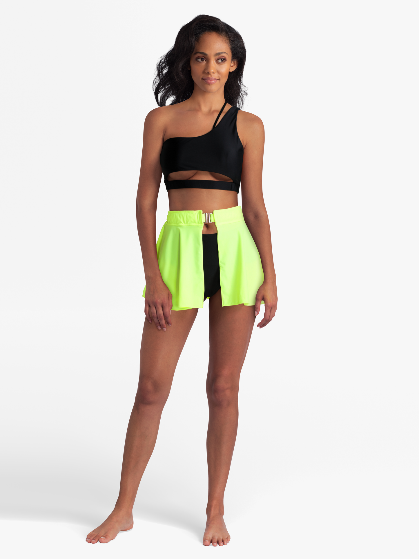 neon yellow swim skirt