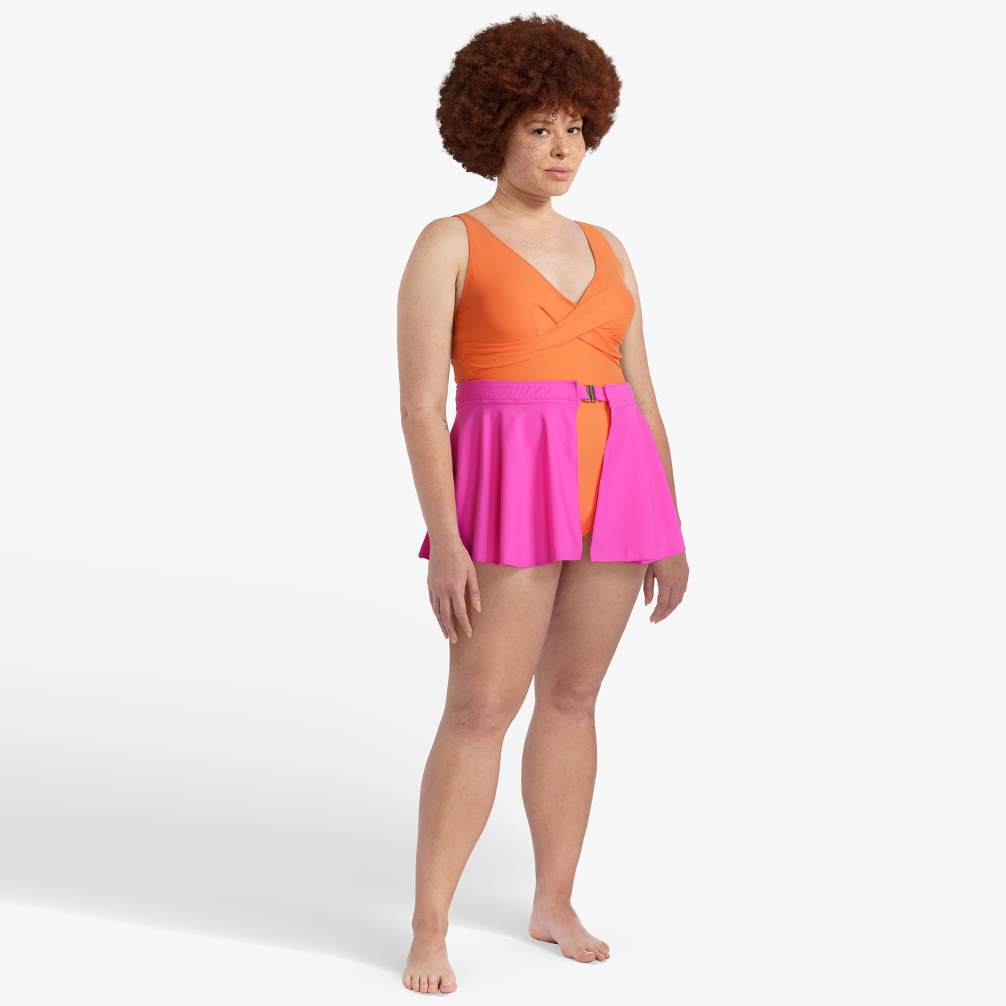 pink swim peplum