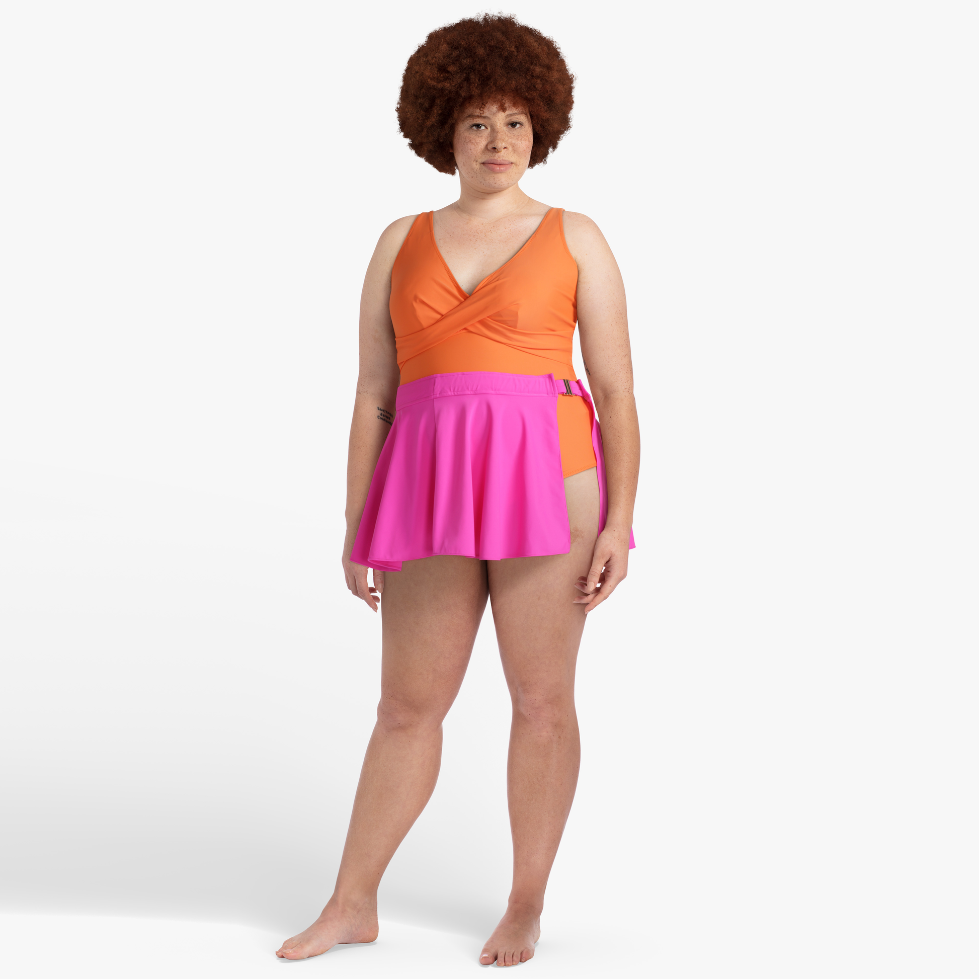 pink swim skirt